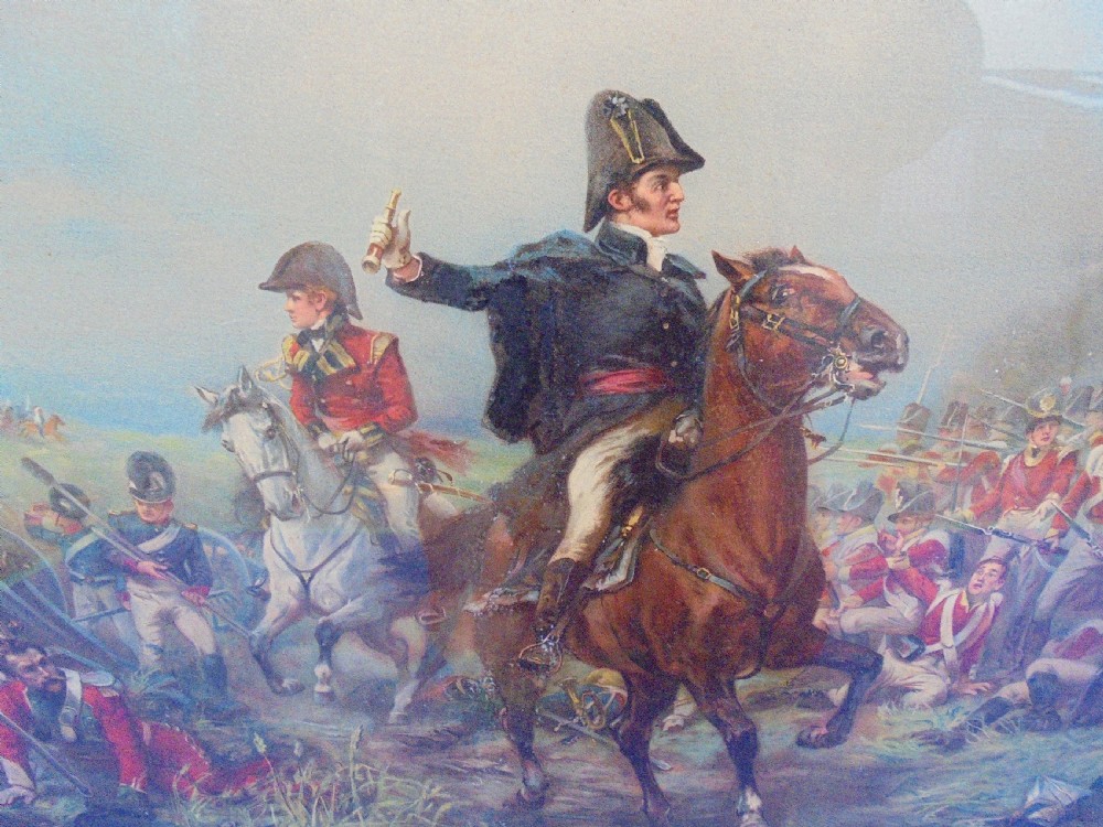 Victorian framed print Wellington at Waterloo View VII