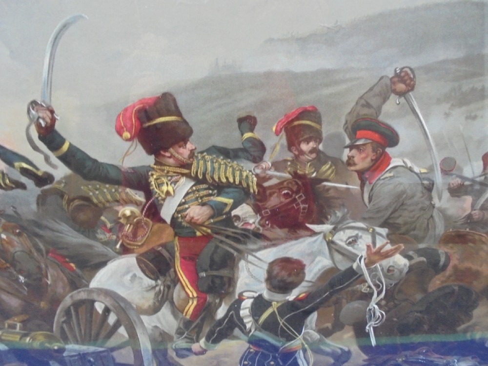 Victorian framed coloured print BALACLAVA View III