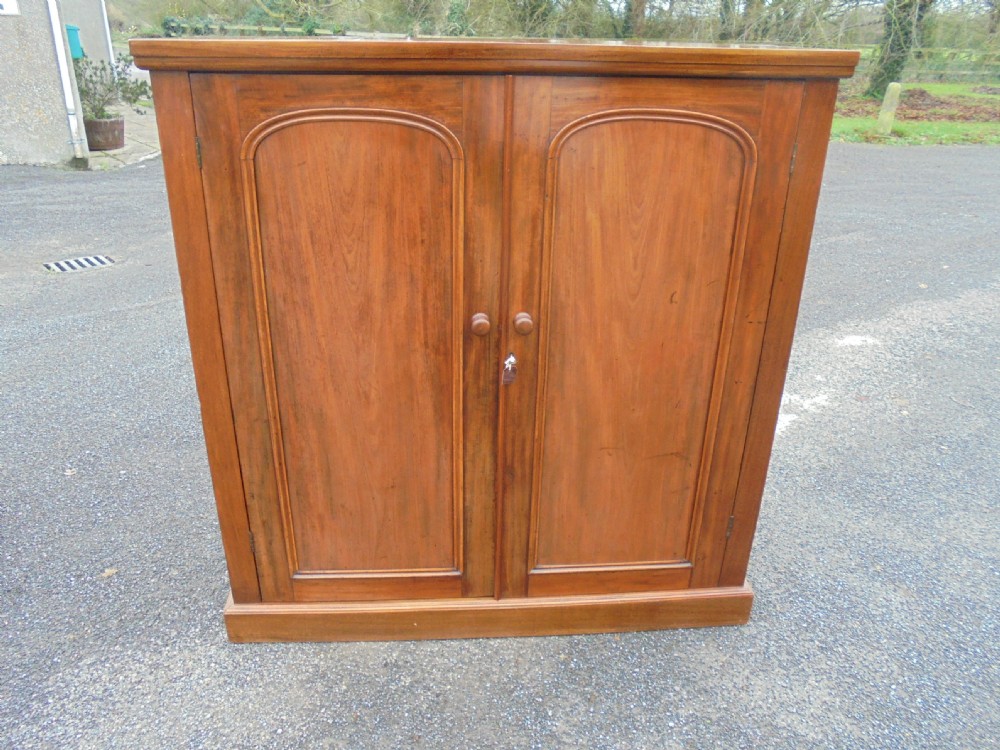 19th century mahogany two door linen cupboard