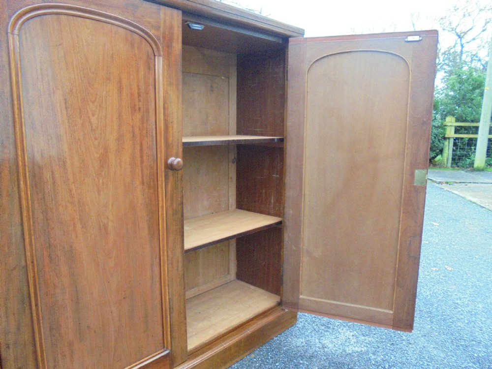 19th century mahogany two door linen cupboard View II