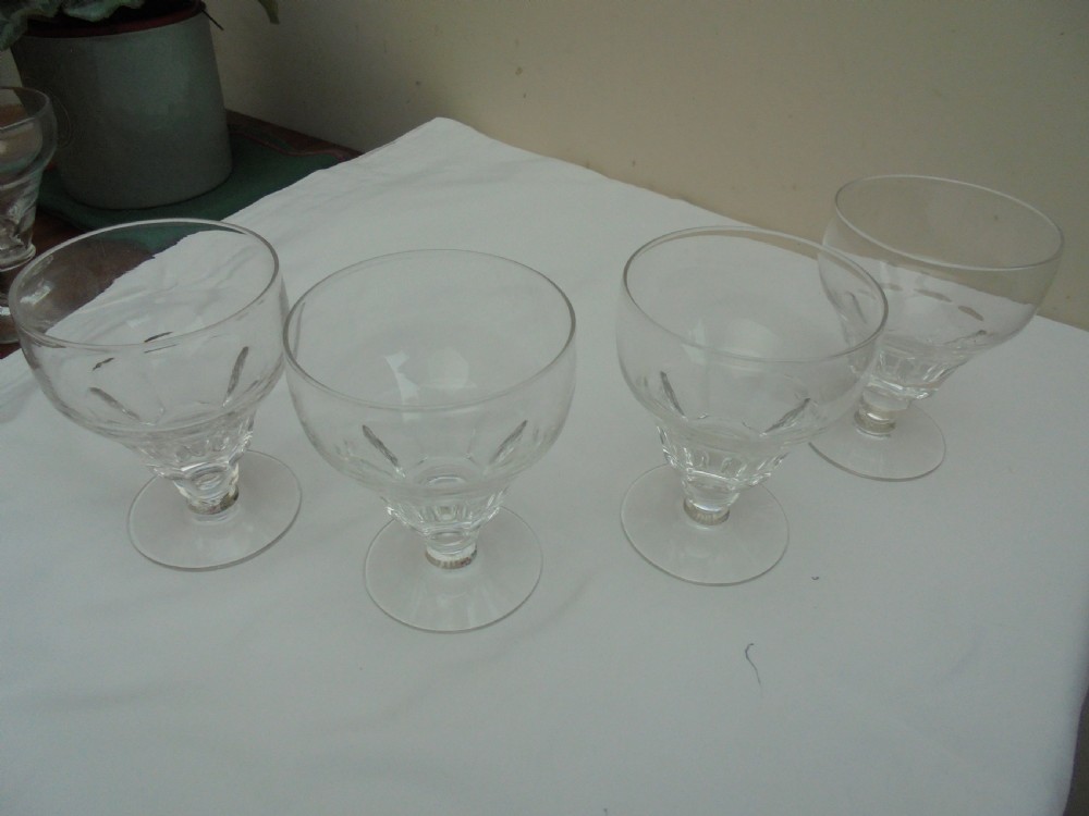 Set of four 19th century glass rummers