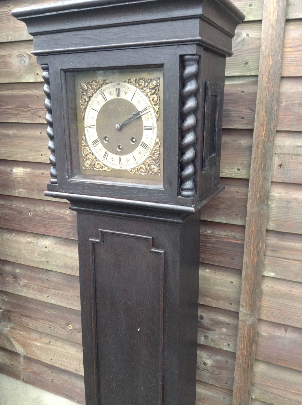 Oak 17th century style Grandmother clock View III