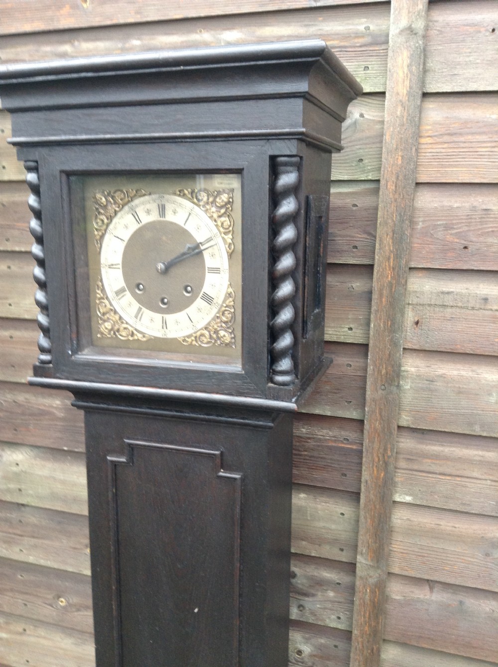 Oak 17th century style Grandmother clock View IV