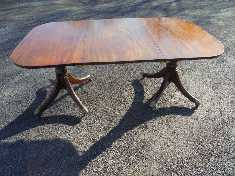 George 3rd Mahogany twin pillar dining table  View II