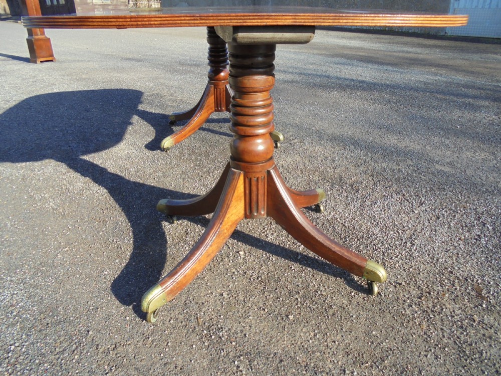 George 3rd Mahogany twin pillar dining table  View IV