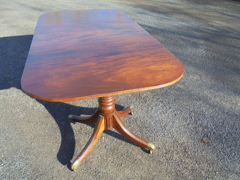 George 3rd Mahogany twin pillar dining table  View V