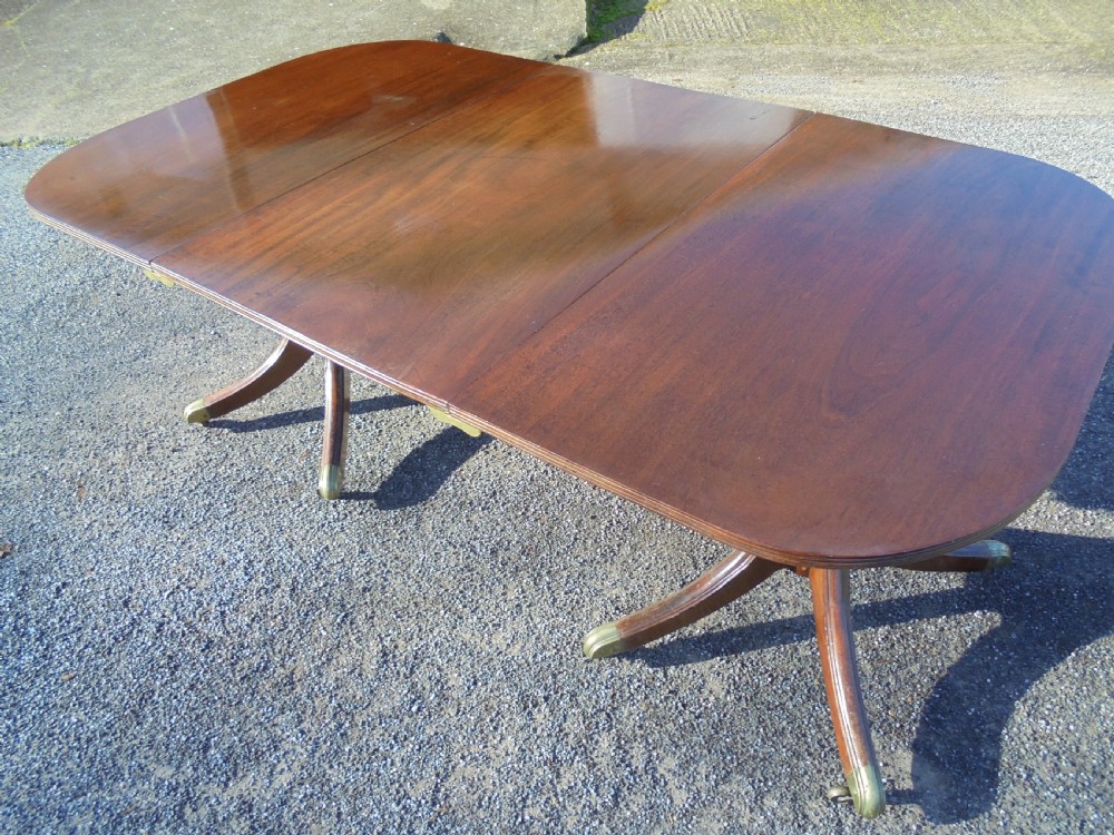 George 3rd Mahogany twin pillar dining table  View VIII