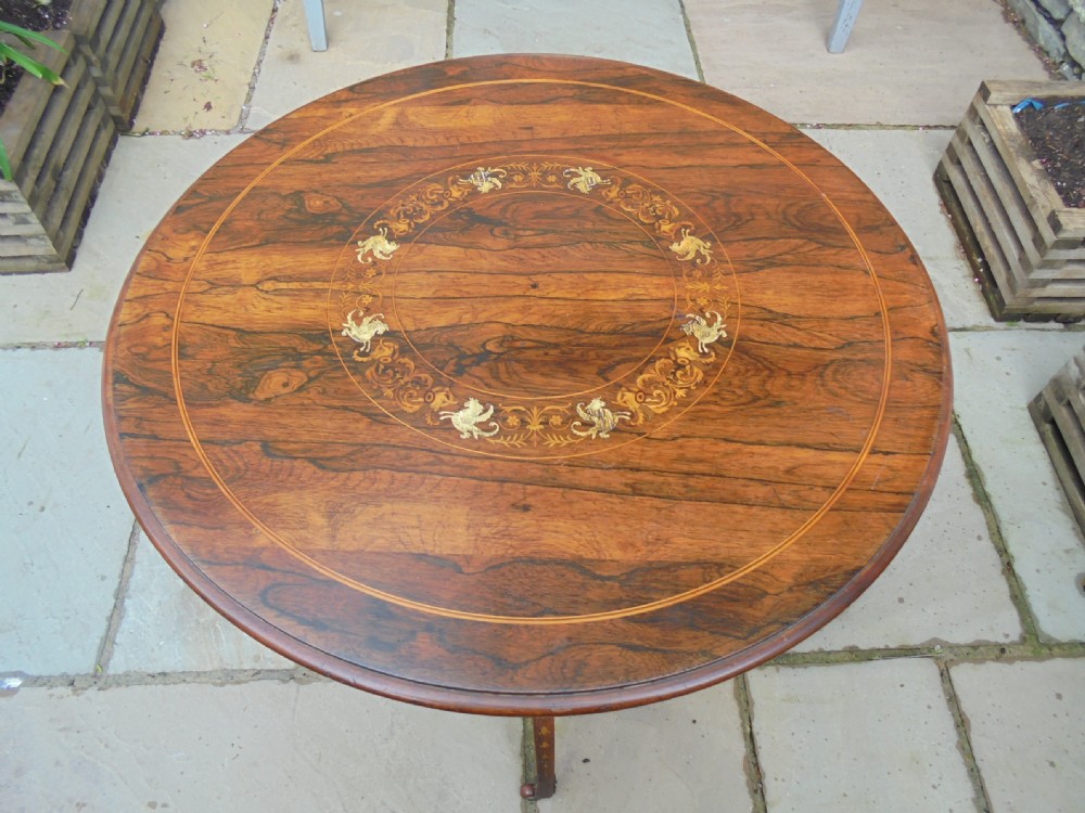 19th century ivory inlay rosewood circular table View II