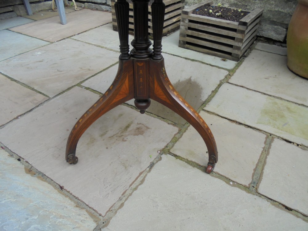 19th century ivory inlay rosewood circular table View III