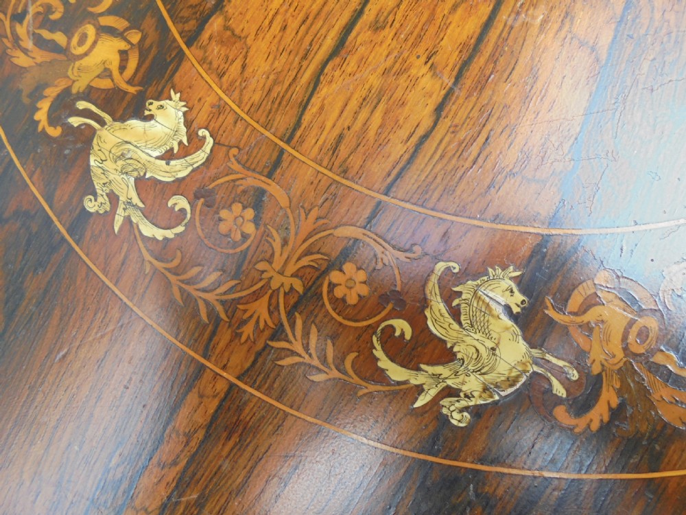 19th century ivory inlay rosewood circular table View V