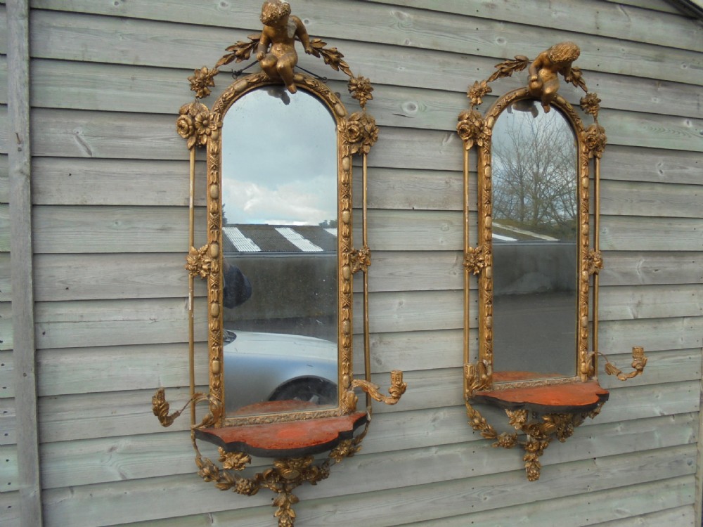Rare pair of French gilded mirrors 1870