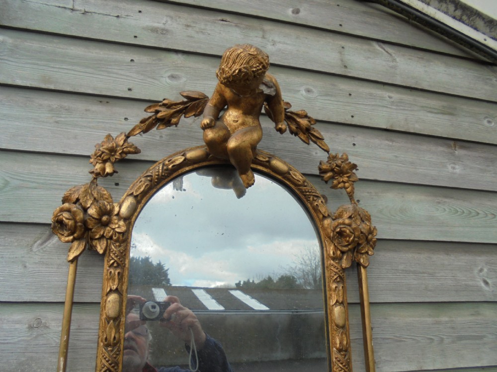 Rare pair of French gilded mirrors 1870 View V