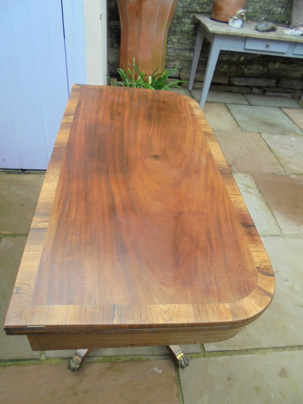 Late Regency mahogany tea table View III