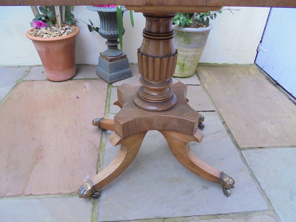 Late Regency mahogany tea table View V