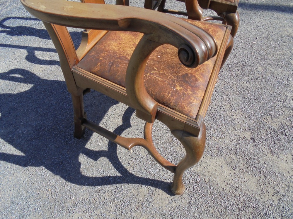 Set of ten walnut Queen Anne style dining chairs View V