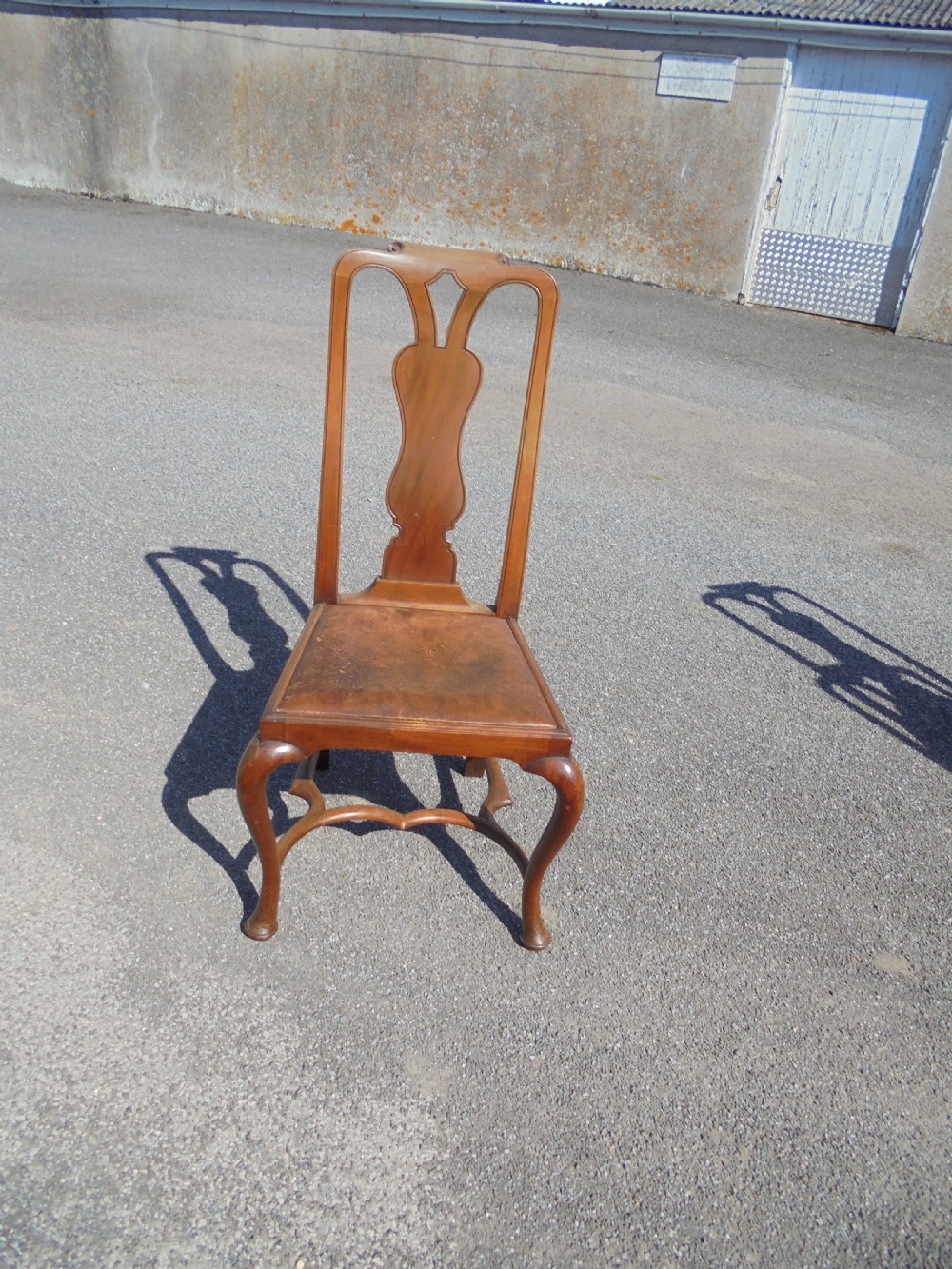 Set of ten walnut Queen Anne style dining chairs View VII