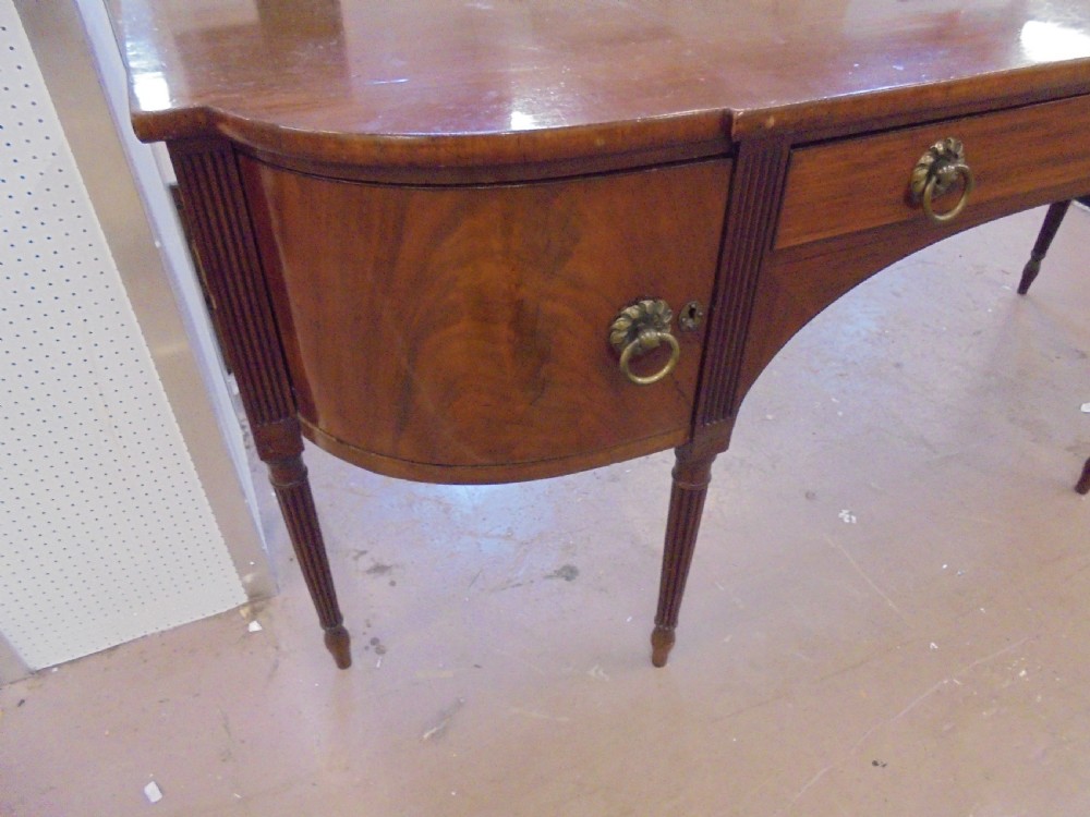 Late Regency mahogany reeded leg sideboard View III
