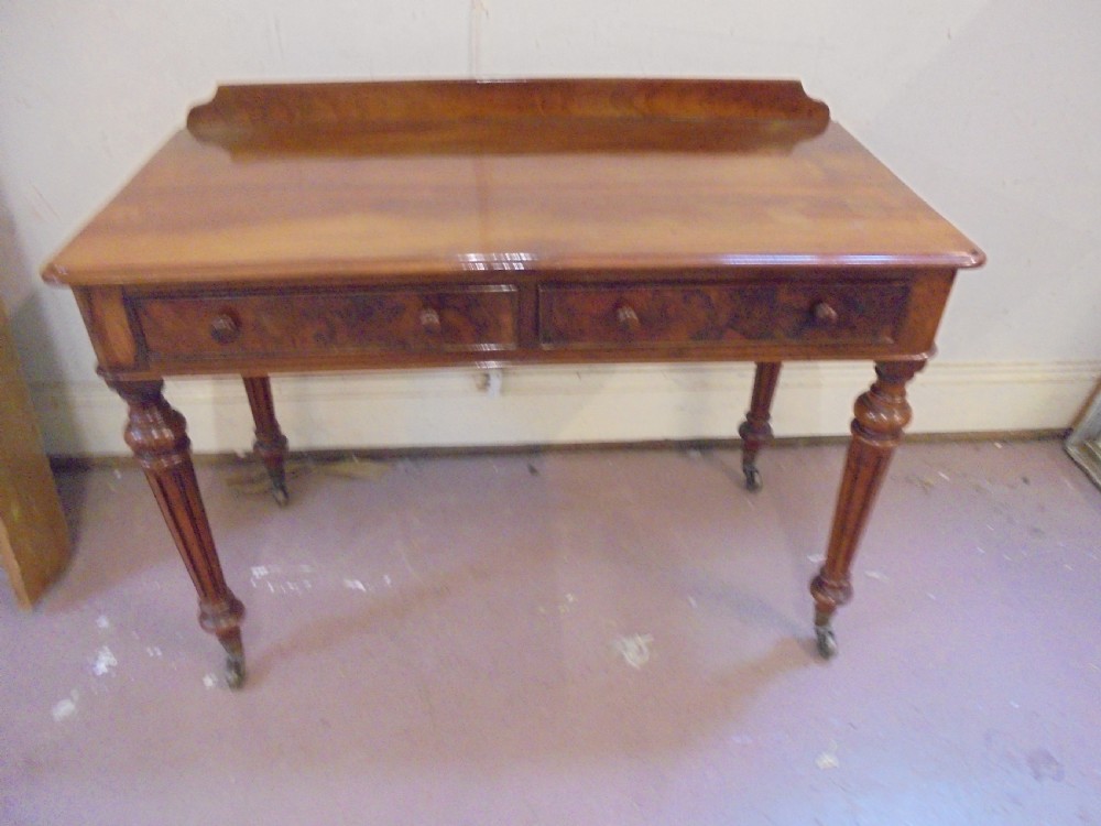 Victorian  walnut side table, writing table, dressing table