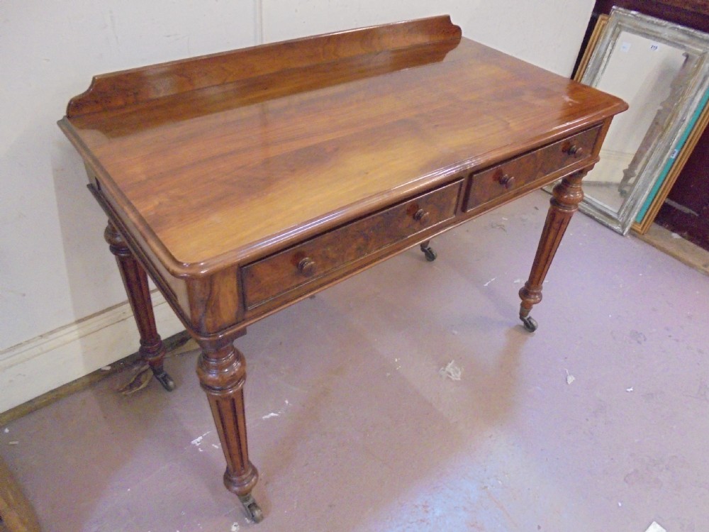 Victorian  walnut side table, writing table, dressing table View IV