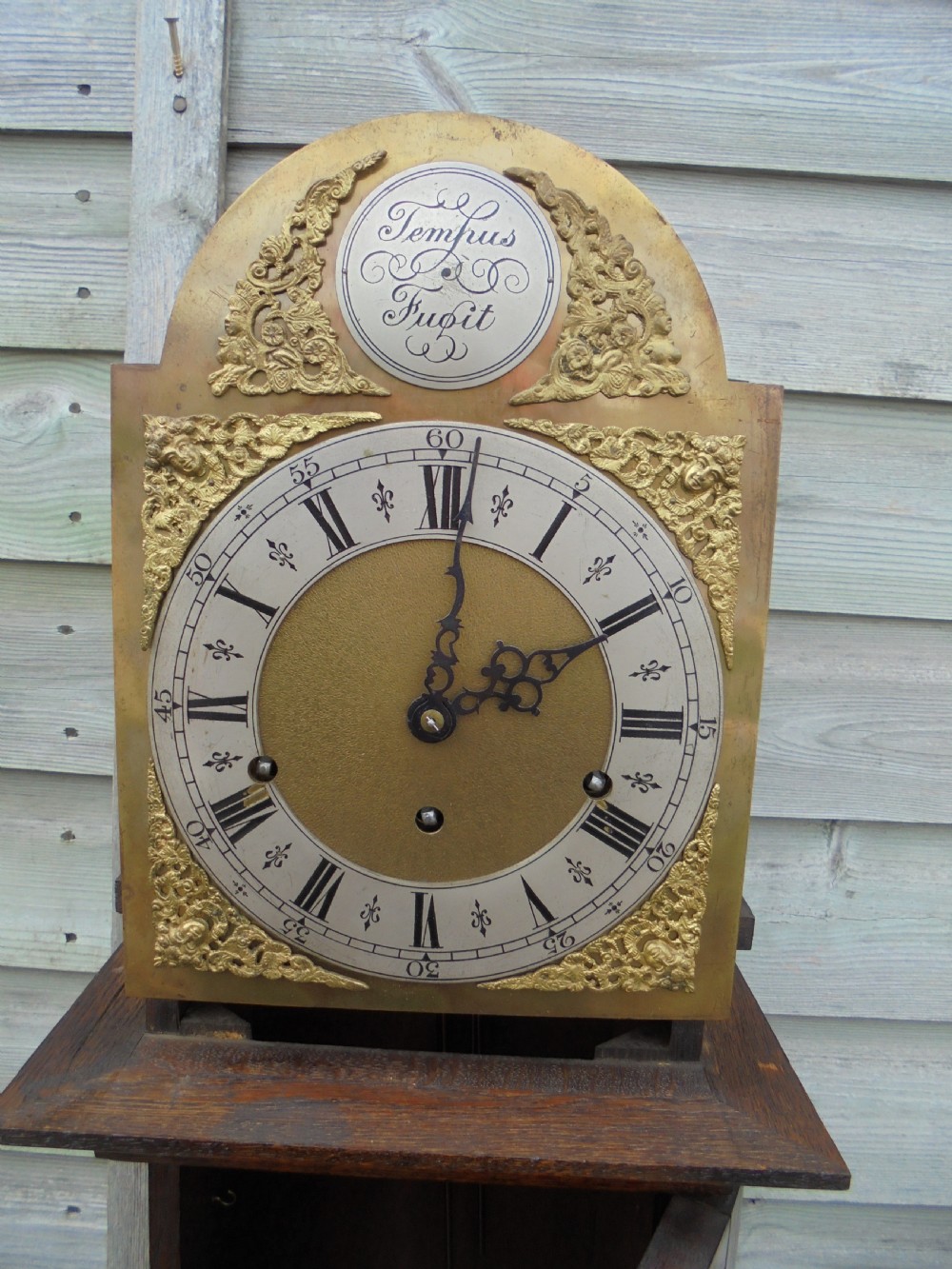 Oak Grandmother chiming long case clock View III