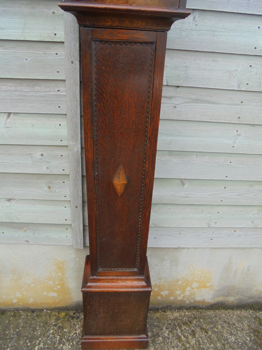 Oak Grandmother chiming long case clock View V