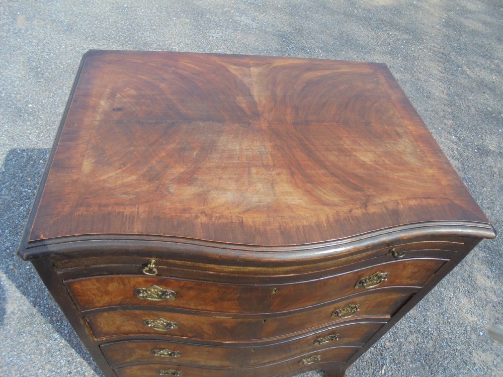 Small walnut four drawer chest with slide View IV