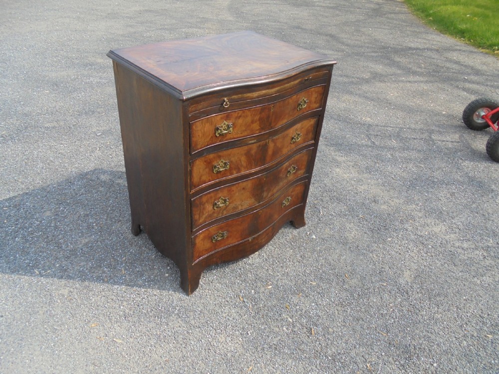 Small walnut four drawer chest with slide View VI