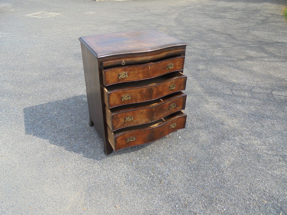 Small walnut four drawer chest with slide View VII