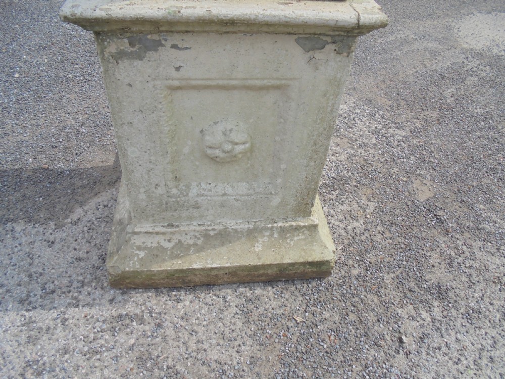 Large 19th century stone garden urn on stand.  View V