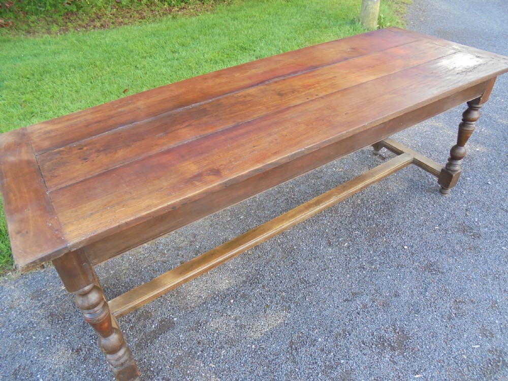 Early 19th century French cherry wood farmhouse table seats eight View VI