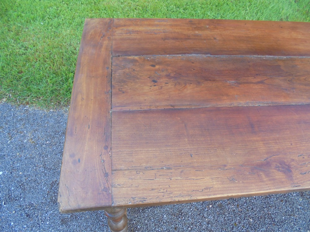 Early 19th century French cherry wood farmhouse table seats eight View VII