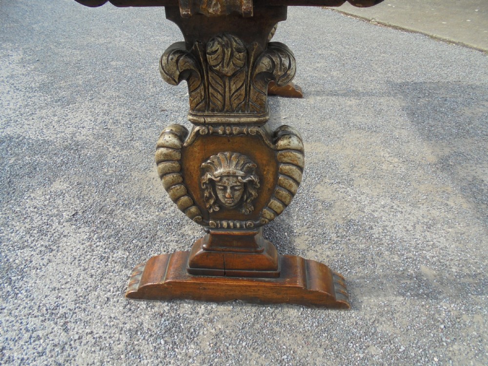Victorian burr oak top small refectory  kitchen table View IV