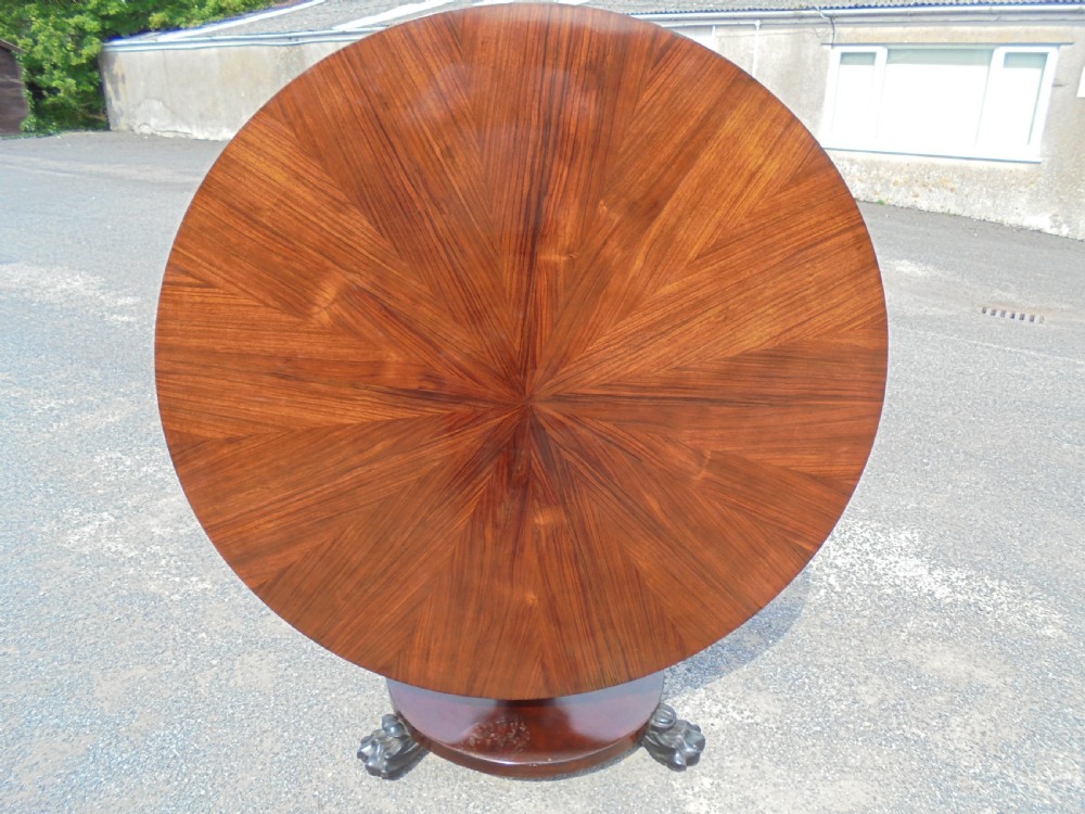 Sun burst mahogany circular dining  hall table