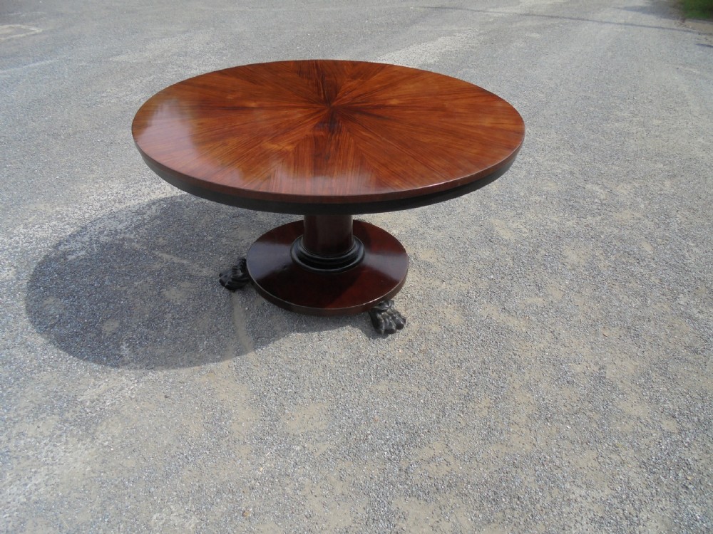 Sun burst mahogany circular dining  hall table View II