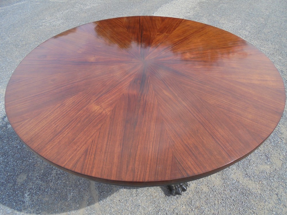 Sun burst mahogany circular dining  hall table View III