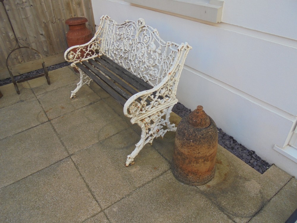 PAIR of Victorian cast iron garden benches View II