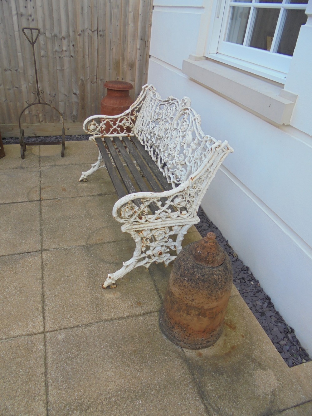 PAIR of Victorian cast iron garden benches View IV