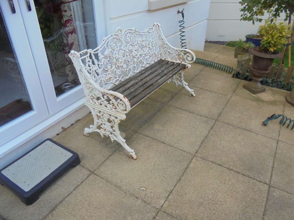 PAIR of Victorian cast iron garden benches View V
