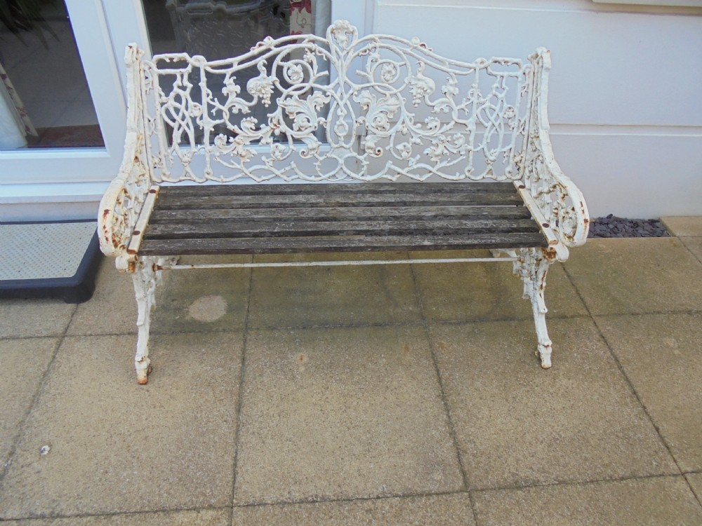 PAIR of Victorian cast iron garden benches View VI