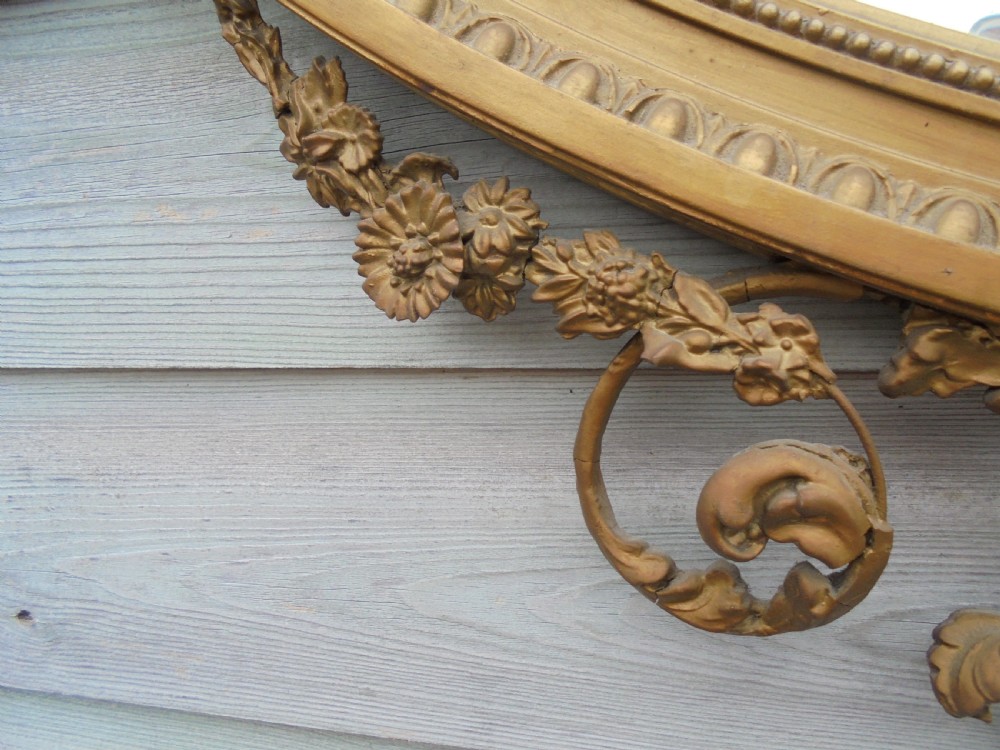 Victorian Adams style gilded oval wall mirror View IV