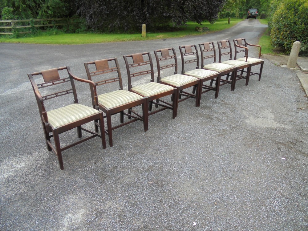 Set of eight Regency dining chairs