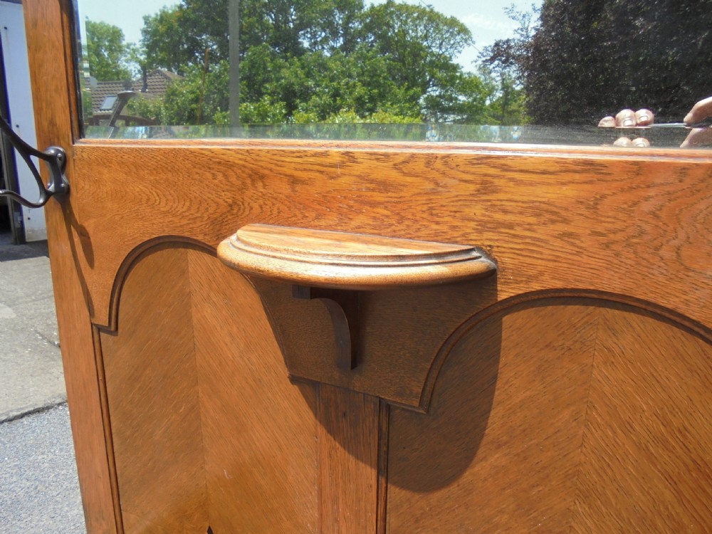 Oak Arts and Crafts Hall stand with lift up seat View II