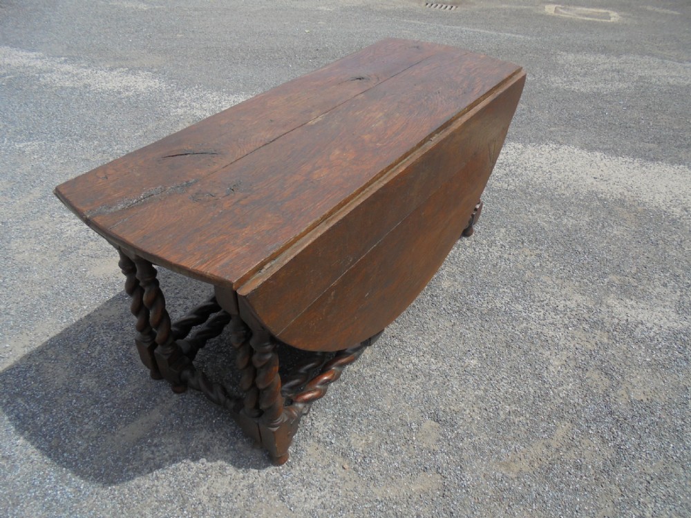 Large English Oak Gateleg dining table View II