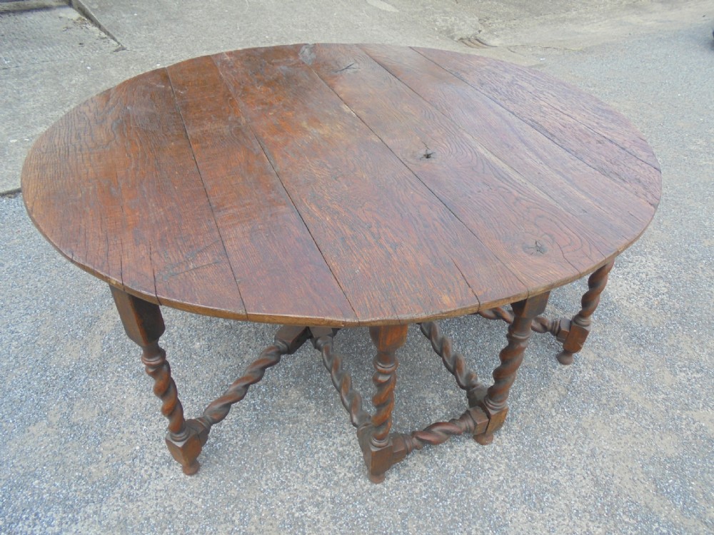 Large English Oak Gateleg dining table View V