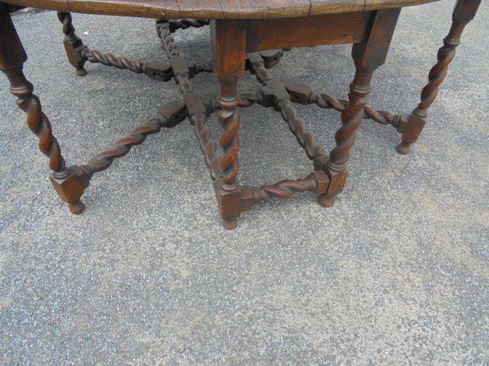 Large English Oak Gateleg dining table View VII