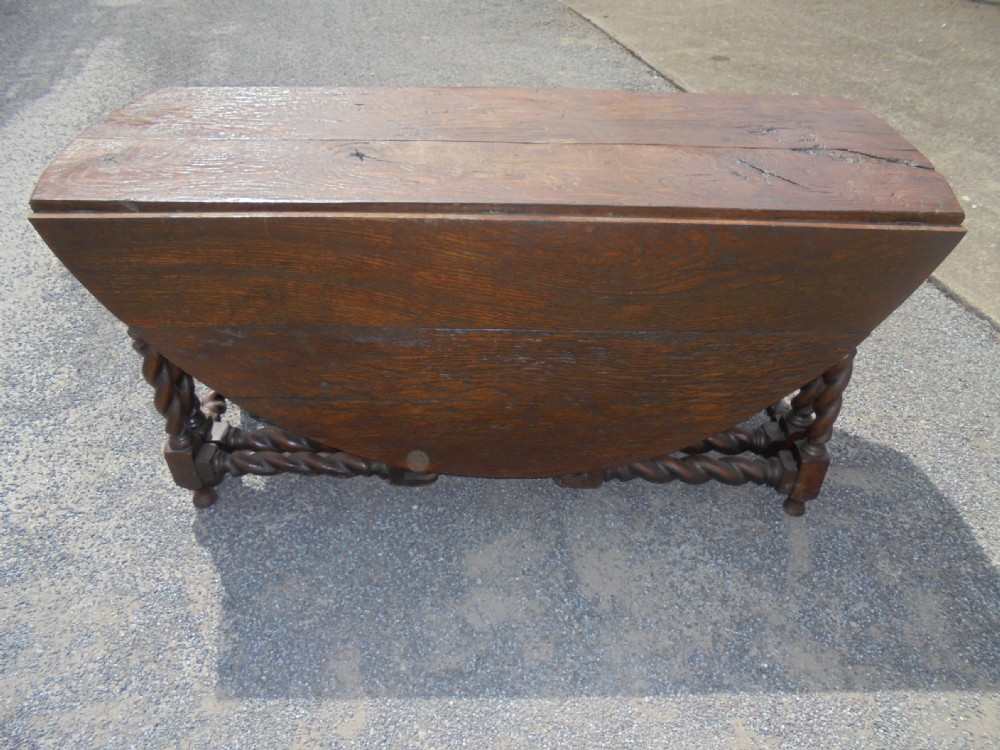 Large English Oak Gateleg dining table View VIII