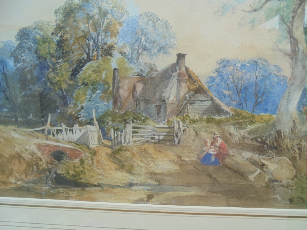 Framed Watercolour by Henry Jutsum 1816-69 East Anglia View II