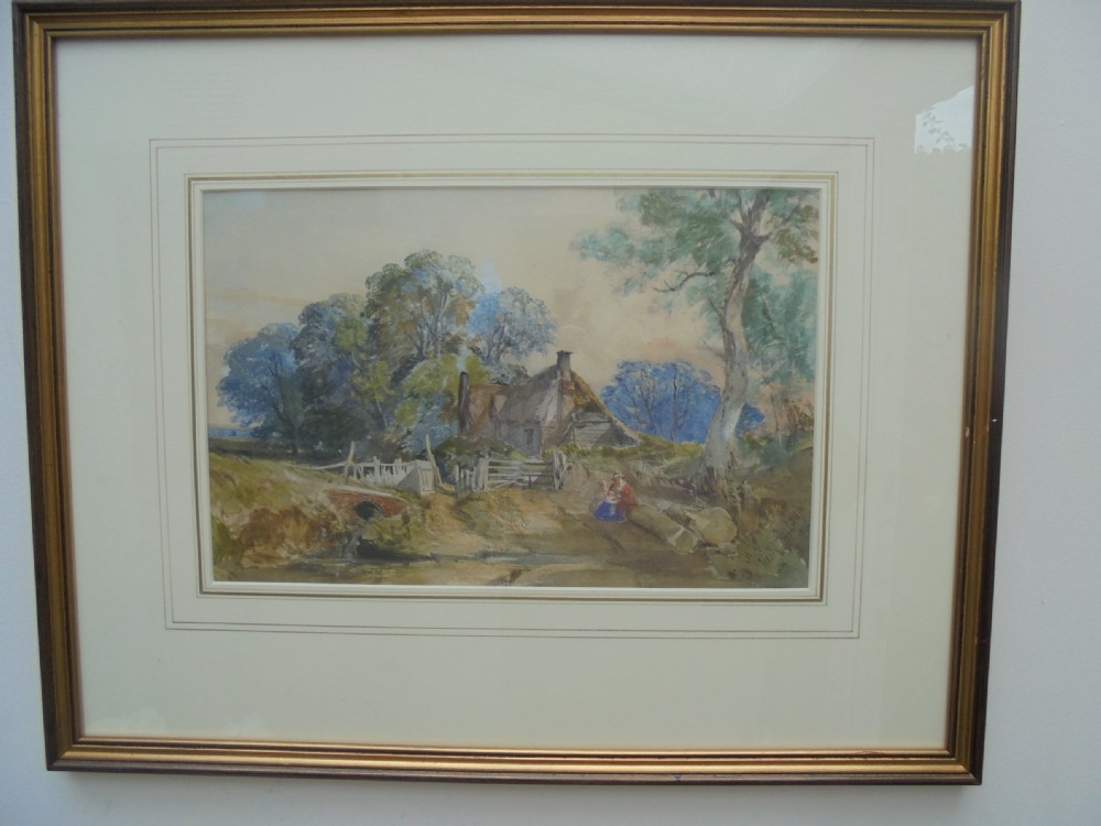 Framed Watercolour by Henry Jutsum 1816-69 East Anglia View III