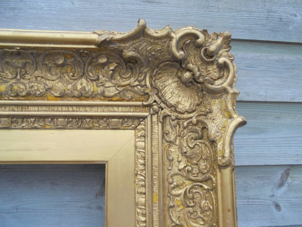 Large 18th century gilded portrait frame . View III