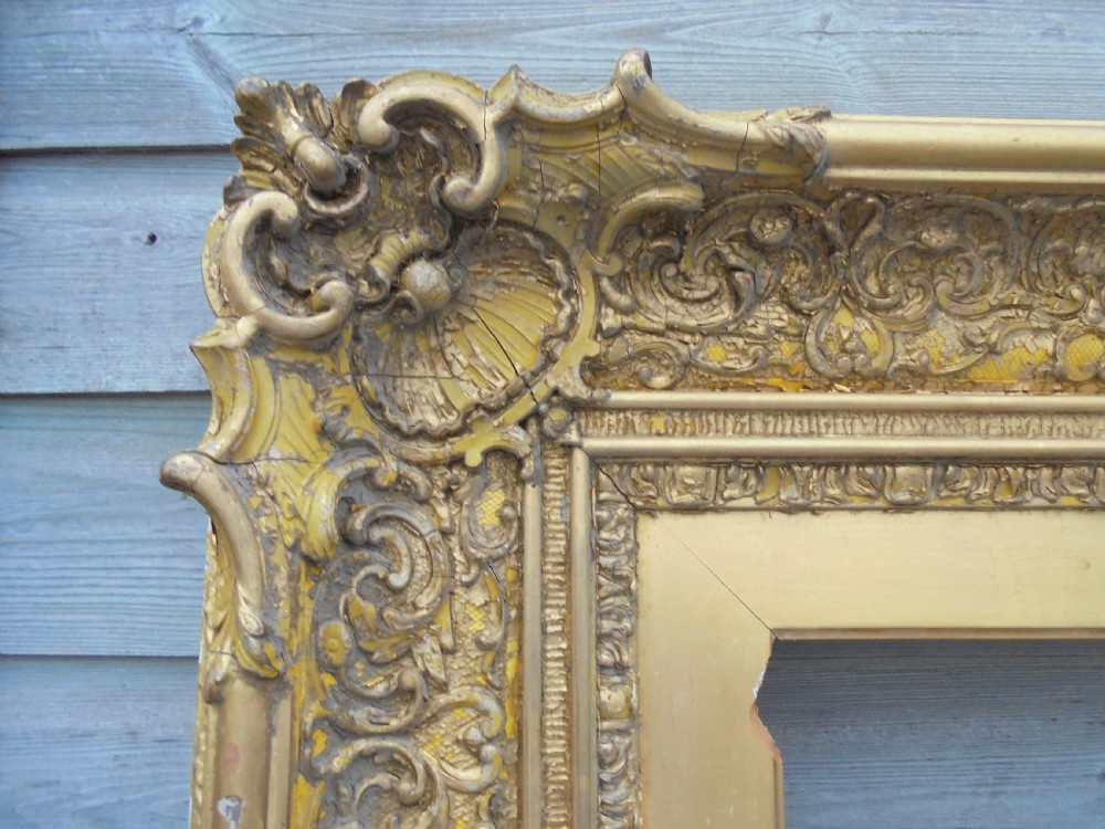 Large 18th century gilded portrait frame . View V